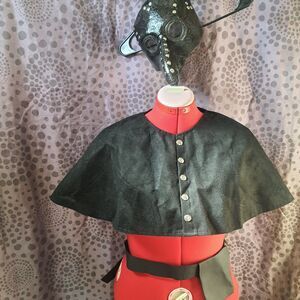 Plague Doctor Costume Bird Mask Half Cape Belt Spirit Halloween Adult Separates